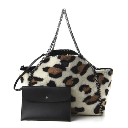 Stella McCartney Eco Alter Nappa Shearling Leopard Print Falabella Reversible Tote Black 1 of 16