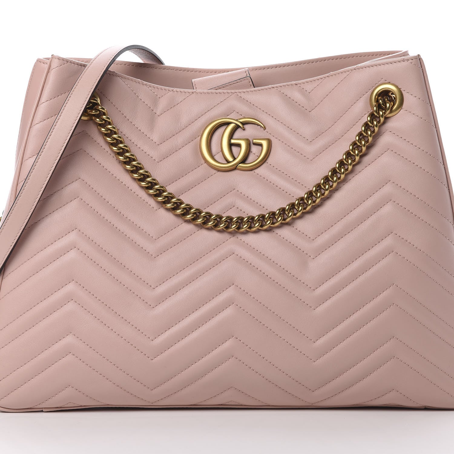 Gucci Calfskin Matelasse Medium GG Marmont Shoulder Tote Bag Perfect Pink 8 of 13