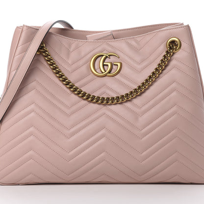 Gucci Calfskin Matelasse Medium GG Marmont Shoulder Tote Bag Perfect Pink 8 of 13