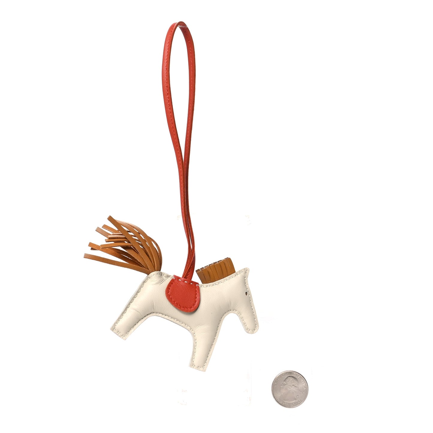 Milo Lambskin Grigri Rodeo Horse Bag Charm PM Craie Sesame Cornaline