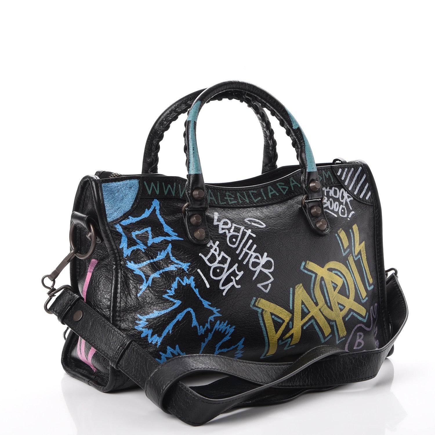 Balenciaga Agneau Graffiti All Over Classic Hardware S City Black Multicolor 3 of 7