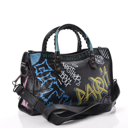 Balenciaga Agneau Graffiti All Over Classic Hardware S City Black Multicolor 3 of 7