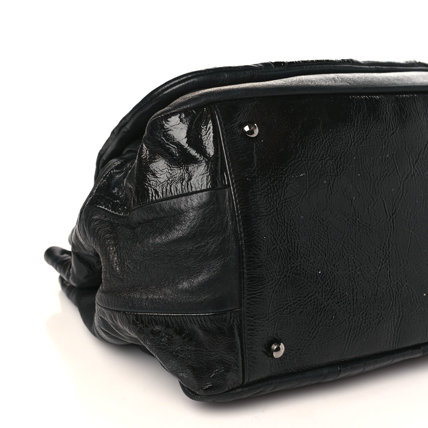 Chanel Lambskin Patent Calfskin Brooklyn Patchwork Accordion Flap Black 7 of 10