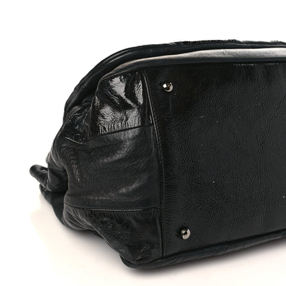 Chanel Lambskin Patent Calfskin Brooklyn Patchwork Accordion Flap Black 7 of 10