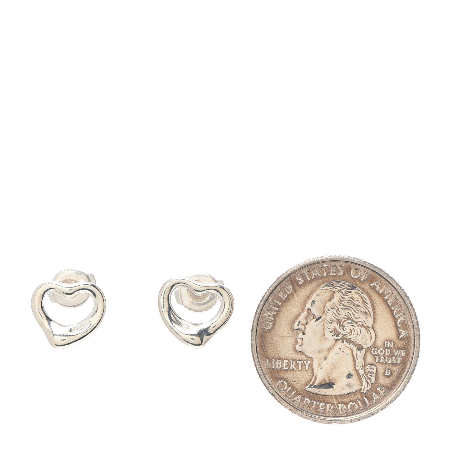 Sterling Silver 11mm Elsa Peretti Open Heart Earrings