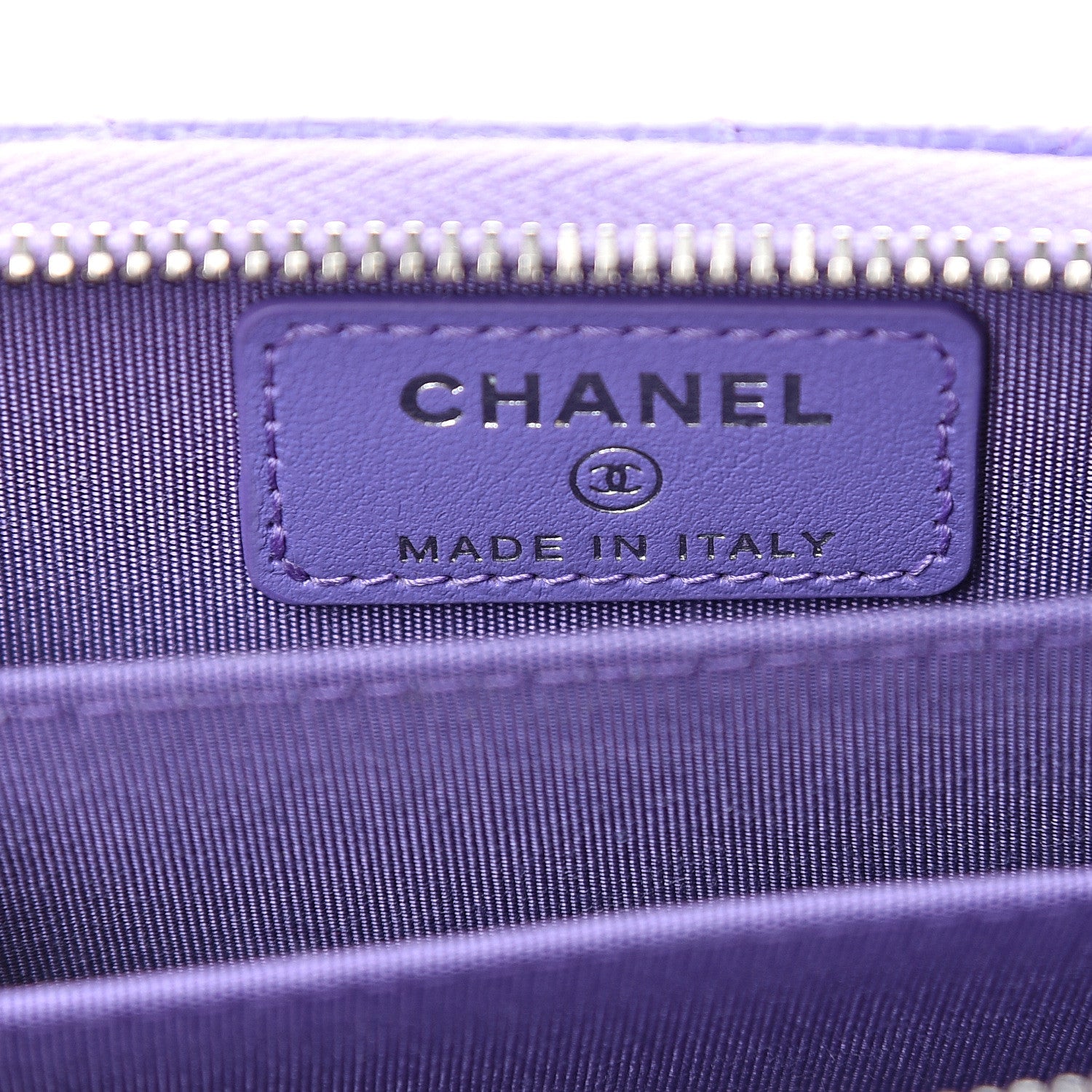 Chanel Caviar Quilted Incognito Zip Coin Purse Purple 5 of 7