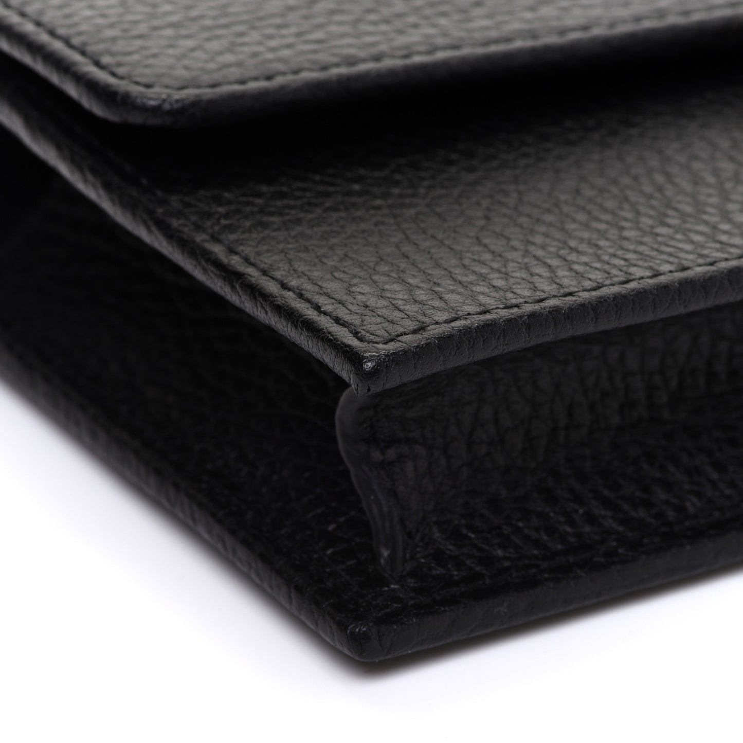 Dollar Calfskin Interlocking G Chain Wallet Black