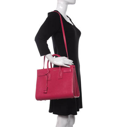 Saint Laurent Calfskin Small Sac De Jour Lipstick Fuchsia 2 of 10