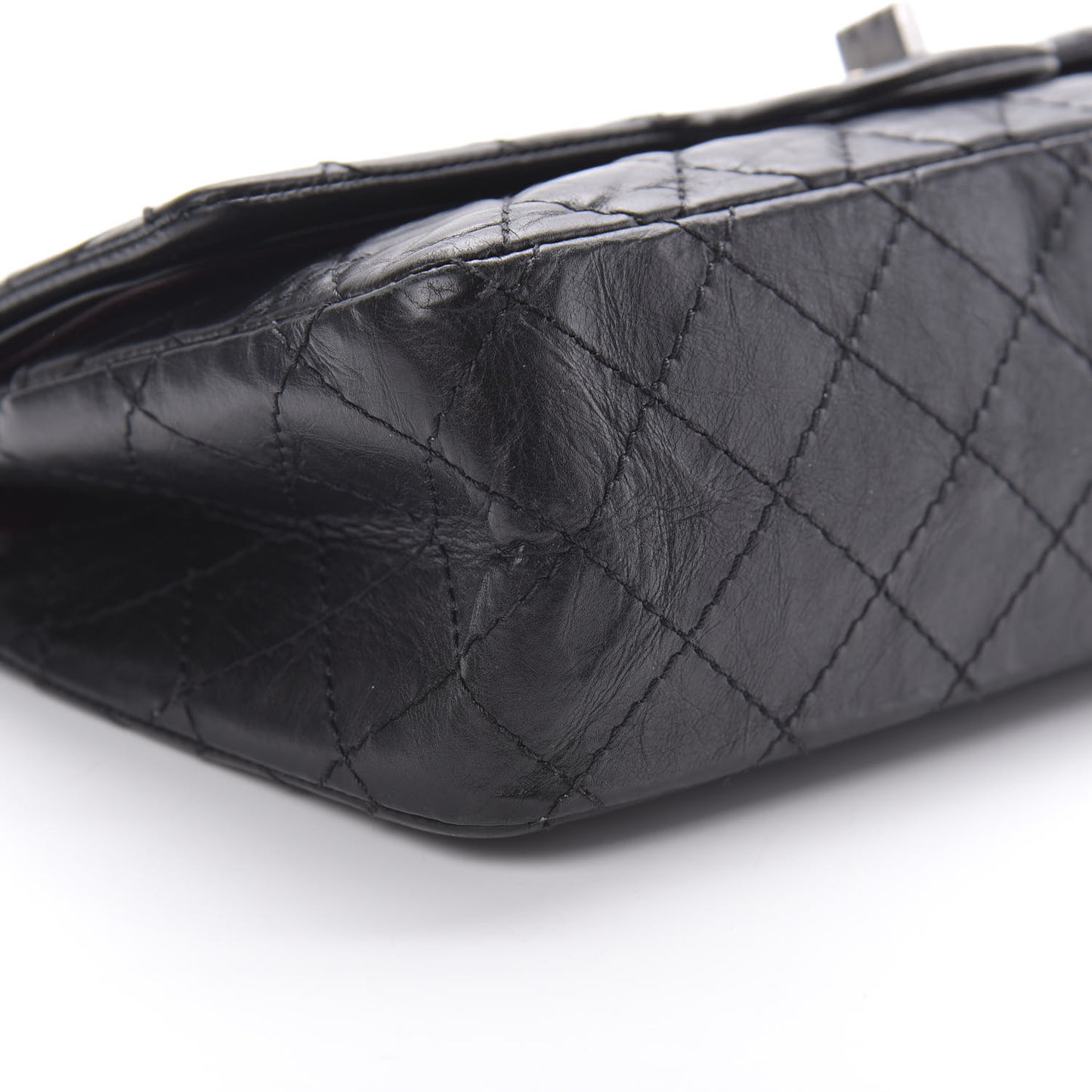 Aged Calfskin Quilted 2.55 Reissue 225 Flap Black