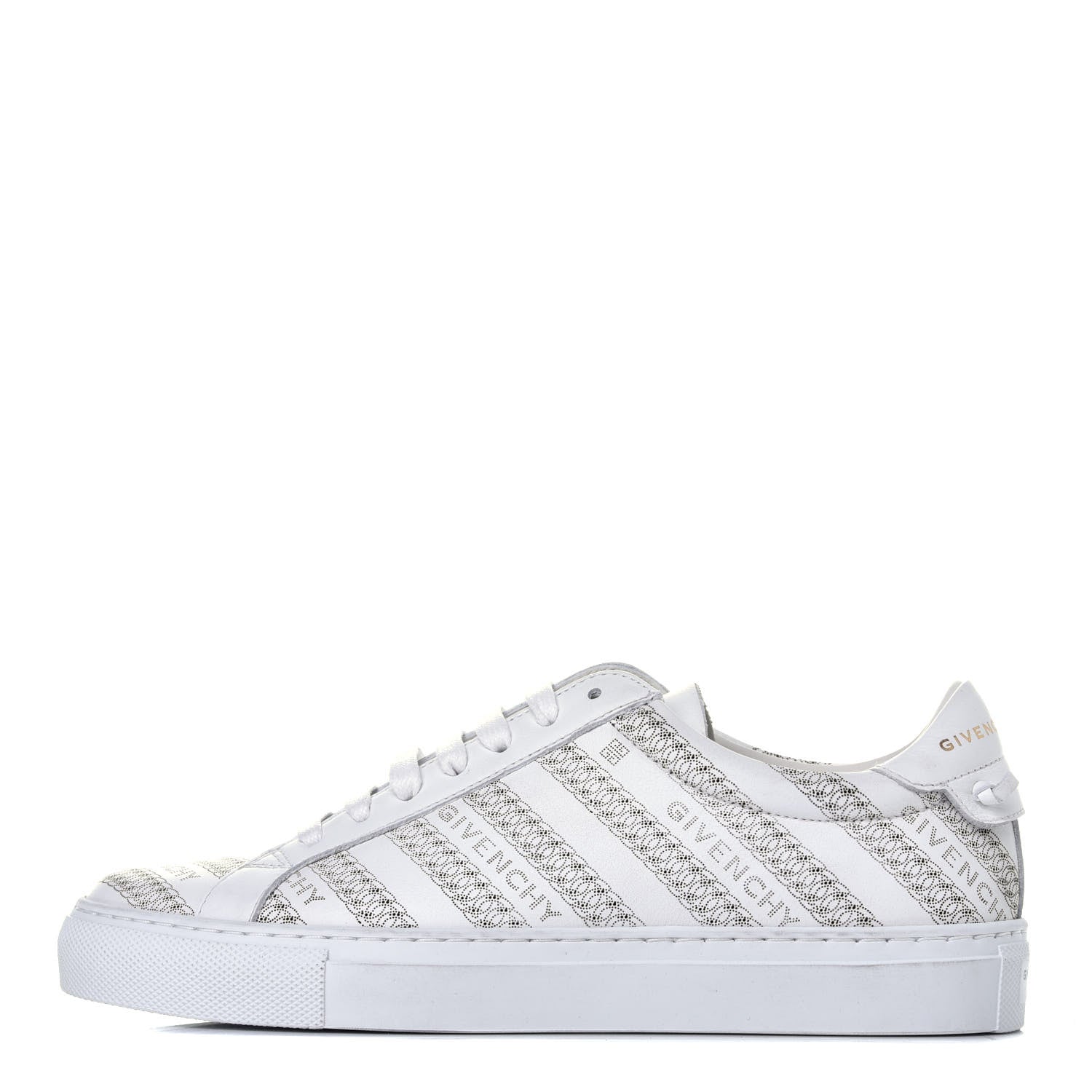 Givenchy Calfskin Logo Chain Print Womens Urban Street Sneakers 36.5 White 1 of 9