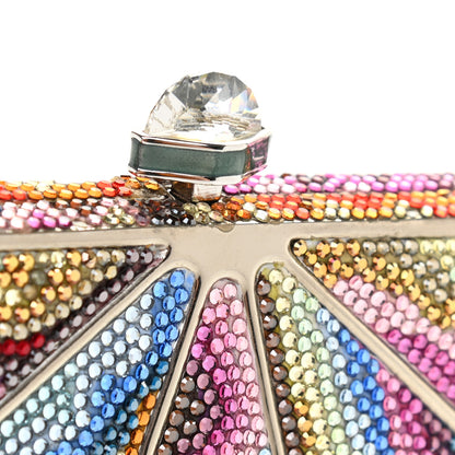 Judith Leiber Crystal Watermelon Slice Minaudiere Clutch Silver Multicolor 9 of 10