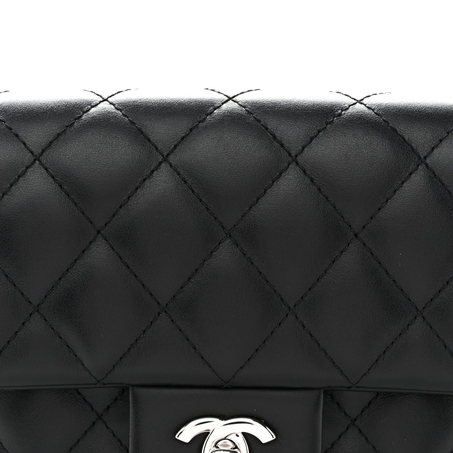 Calfskin Quilted CC Uniform Flap Belt Bag Black