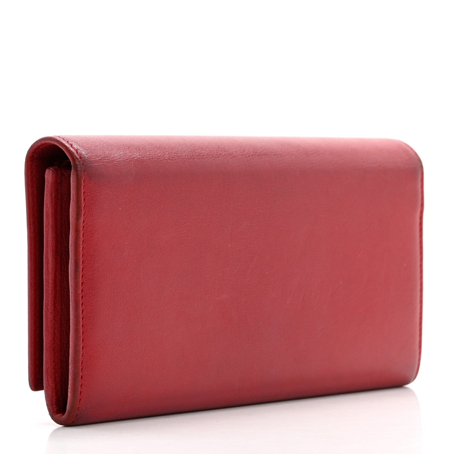 Saint Laurent Goatskin Belle De Jour Flap Wallet Rouge Orient 3 of 12
