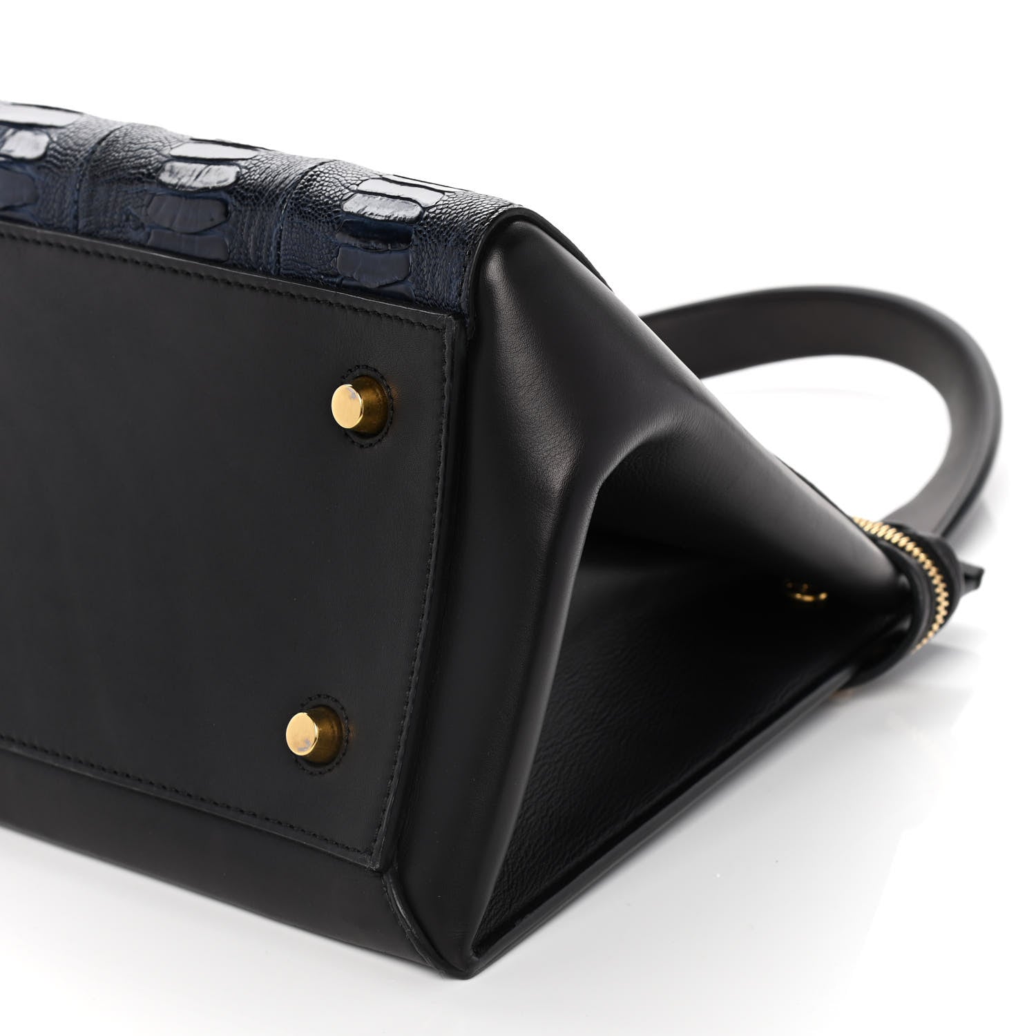 Celine Smooth Calfskin Ostrich Leg Medium Edge Shoulder Bag Black 10 of 21