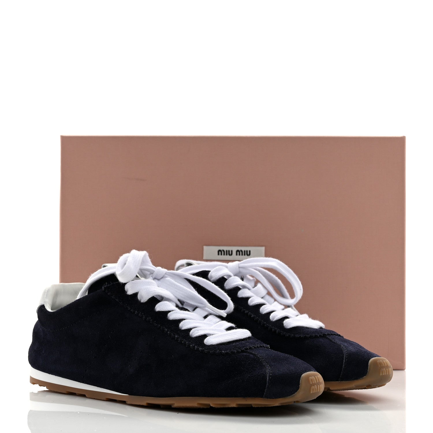 Miu Miu Camoscio Womens Plume Sneakers 39 Bleu 10 of 10
