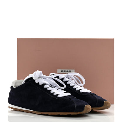 Miu Miu Camoscio Womens Plume Sneakers 39 Bleu 10 of 10