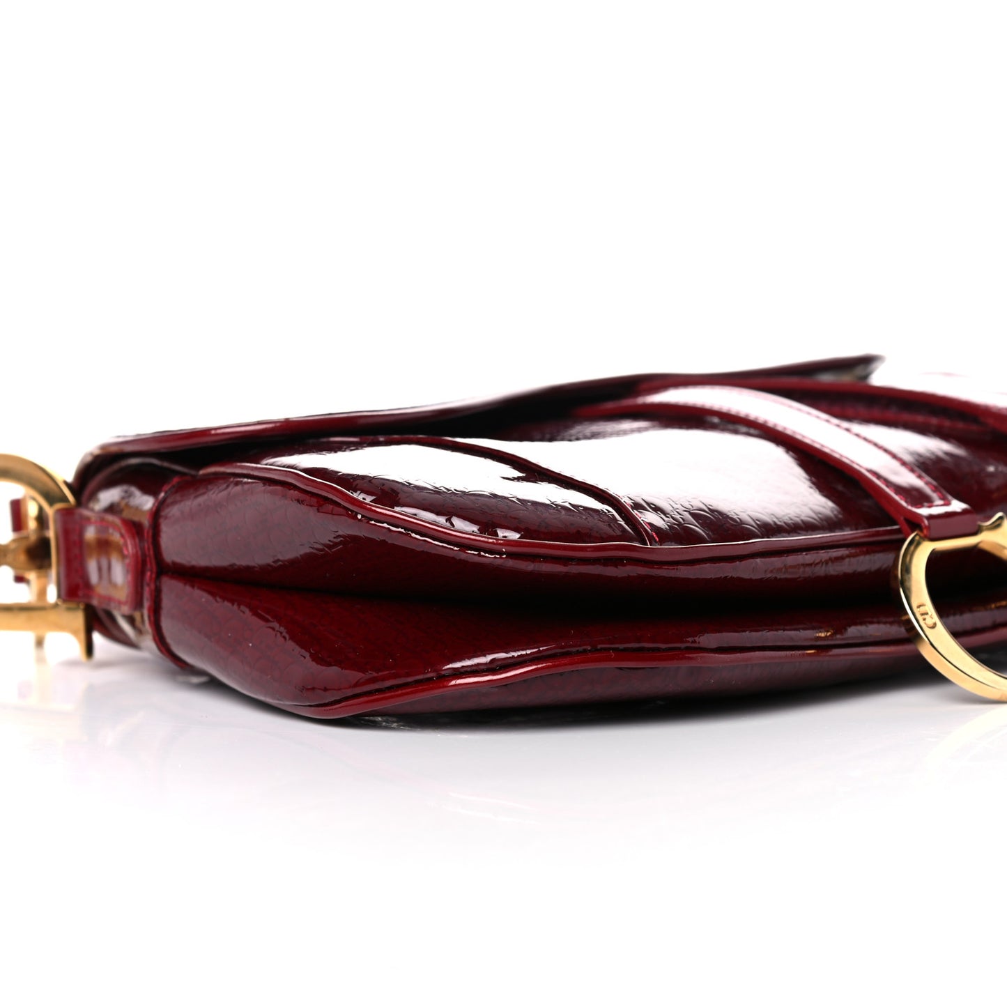 Patent Diorissimo Double Saddle Bag Dark Red