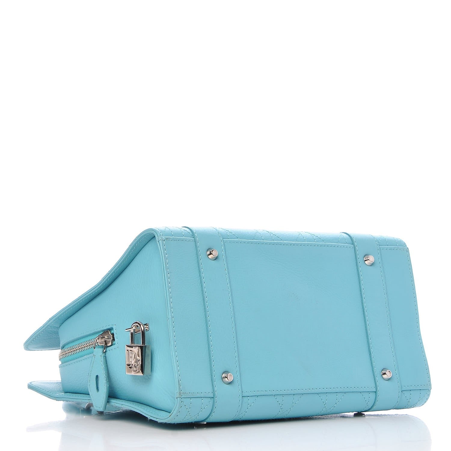 Christian Dior Calfskin Cannage Tote Turquoise 4 of 17