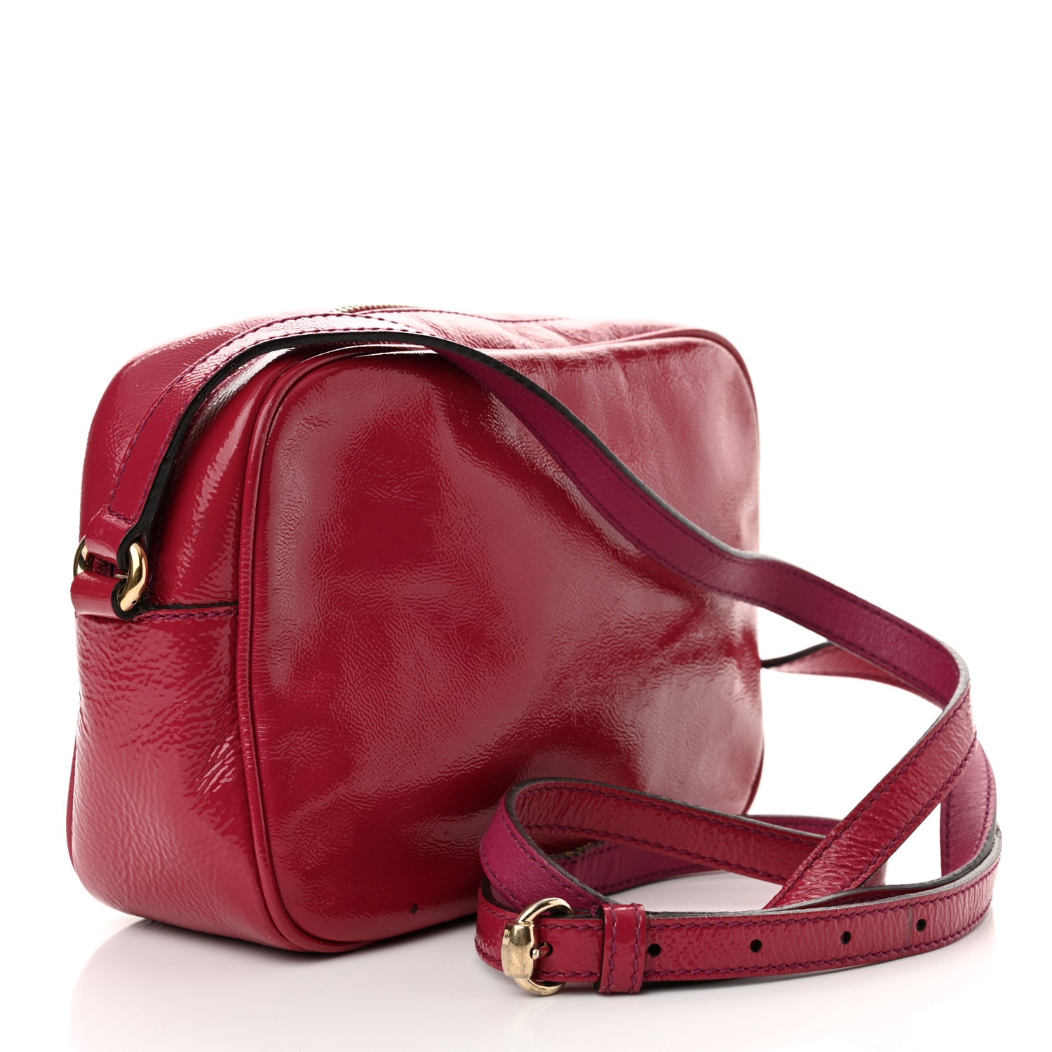 Gucci Soft Patent Small Soho Disco Bag Bright Bougainvillea 3 of 18