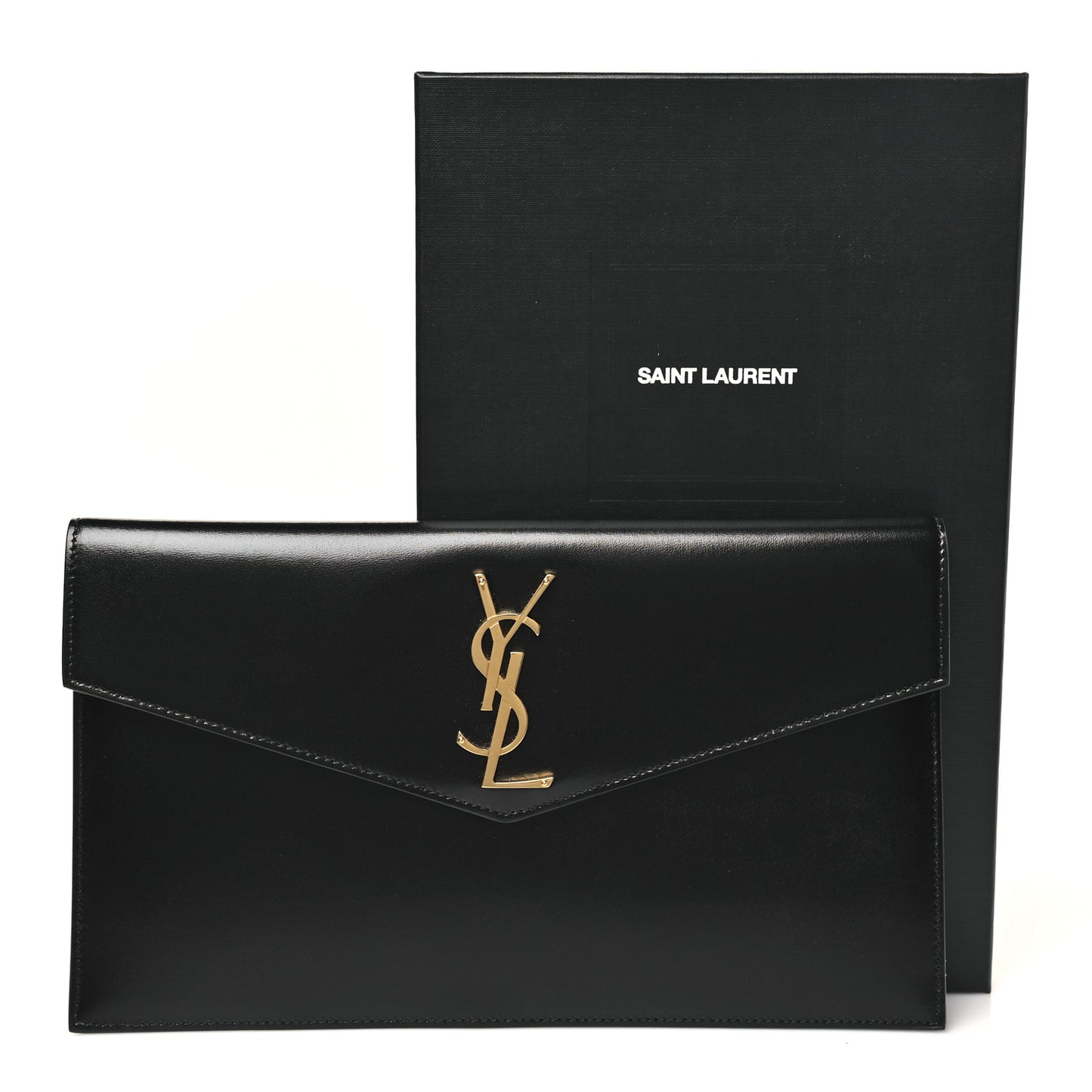 Smooth Shiny Calfskin Monogram Uptown Pouch Black
