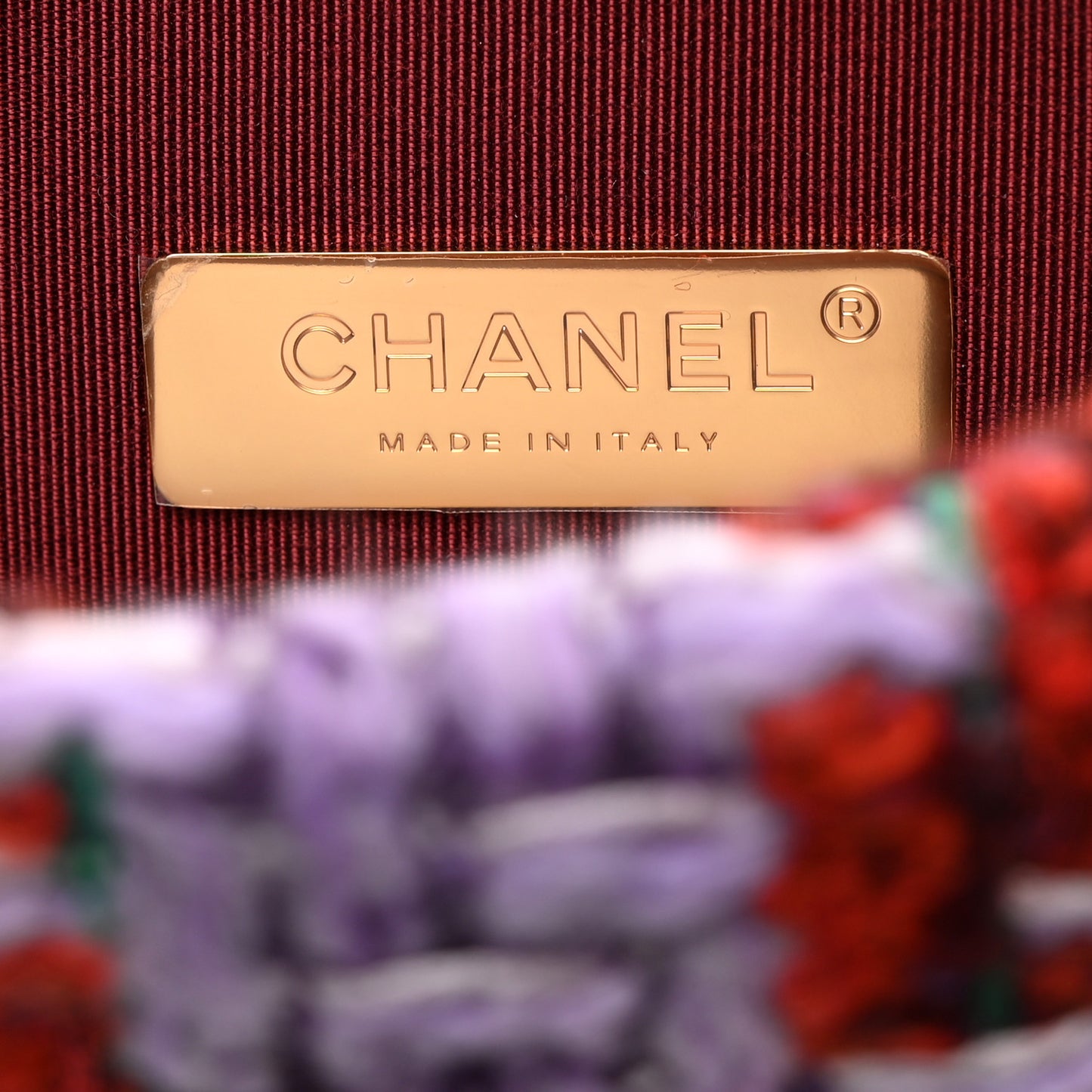 Tweed Quilted Medium Chanel 19 Flap Red Purple Green