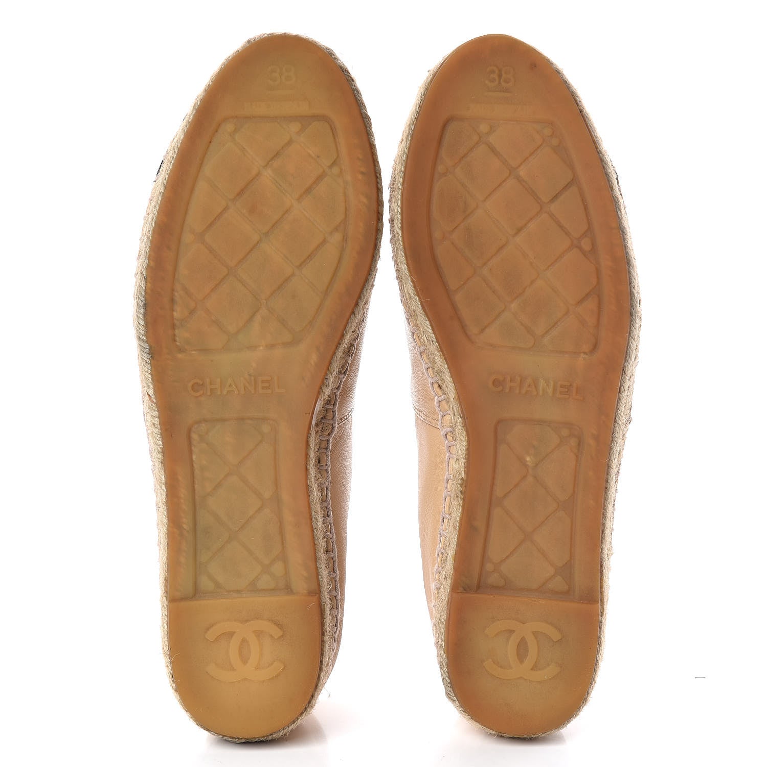 Chanel Lambskin CC Espadrilles 38 Beige Black 11 of 15