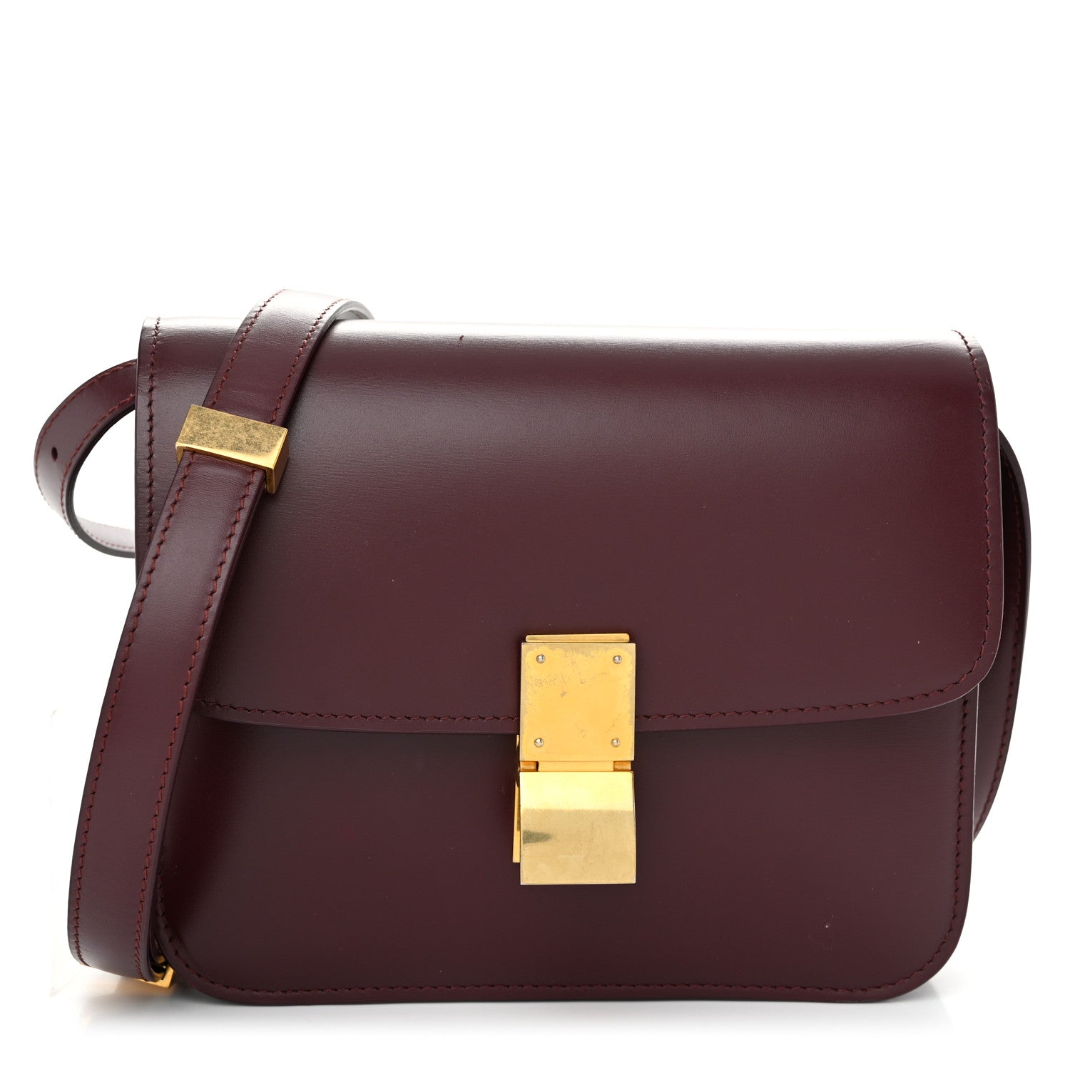 Celine Box Calfskin Teen Classic Box Flap Bag Burgundy 1 of 12