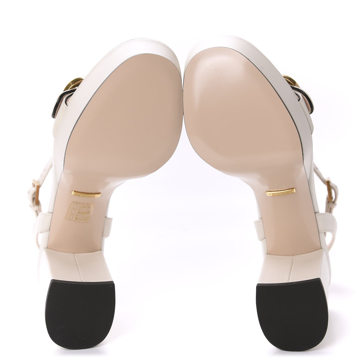 Gucci Calfskin GG Marmont Ankle Wrap 30/85mm Platform Sandals 37 Mystic White 5 of 9