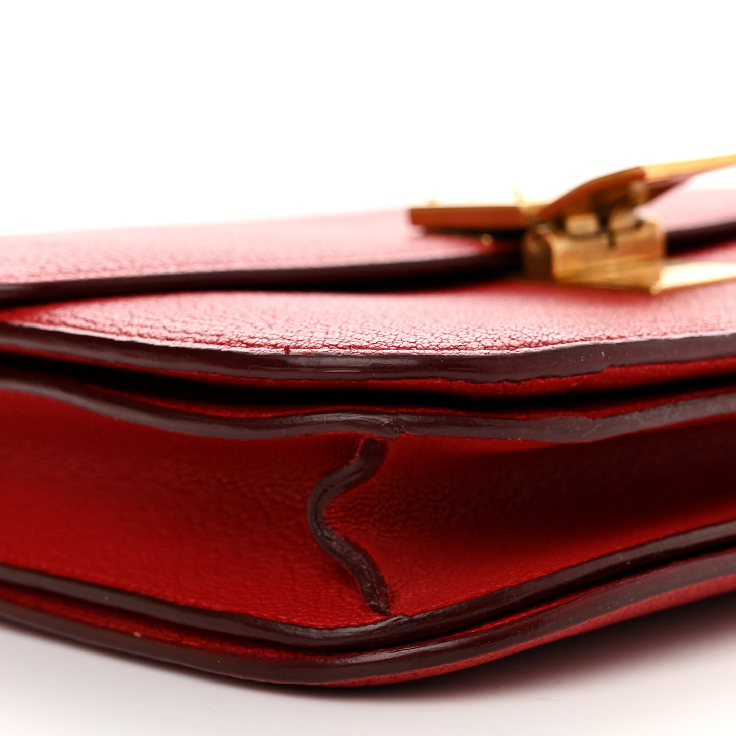 Goatskin Medium Classic Box Flap Bag Carmin