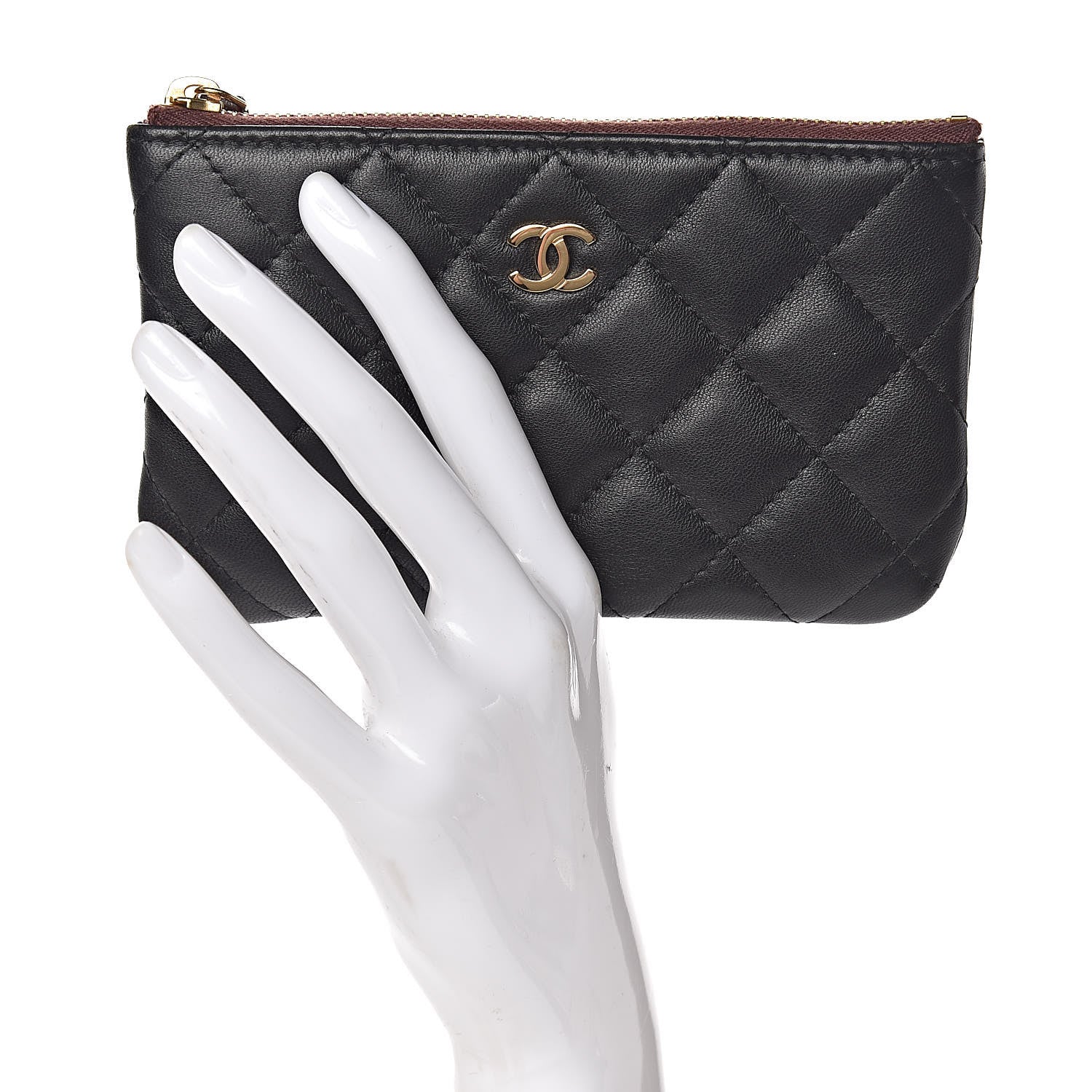 Chanel Lambskin Quilted Small Cosmetic Case Black 2 of 8