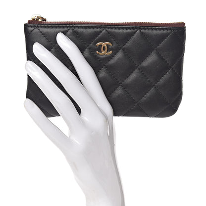 Chanel Lambskin Quilted Small Cosmetic Case Black 2 of 8