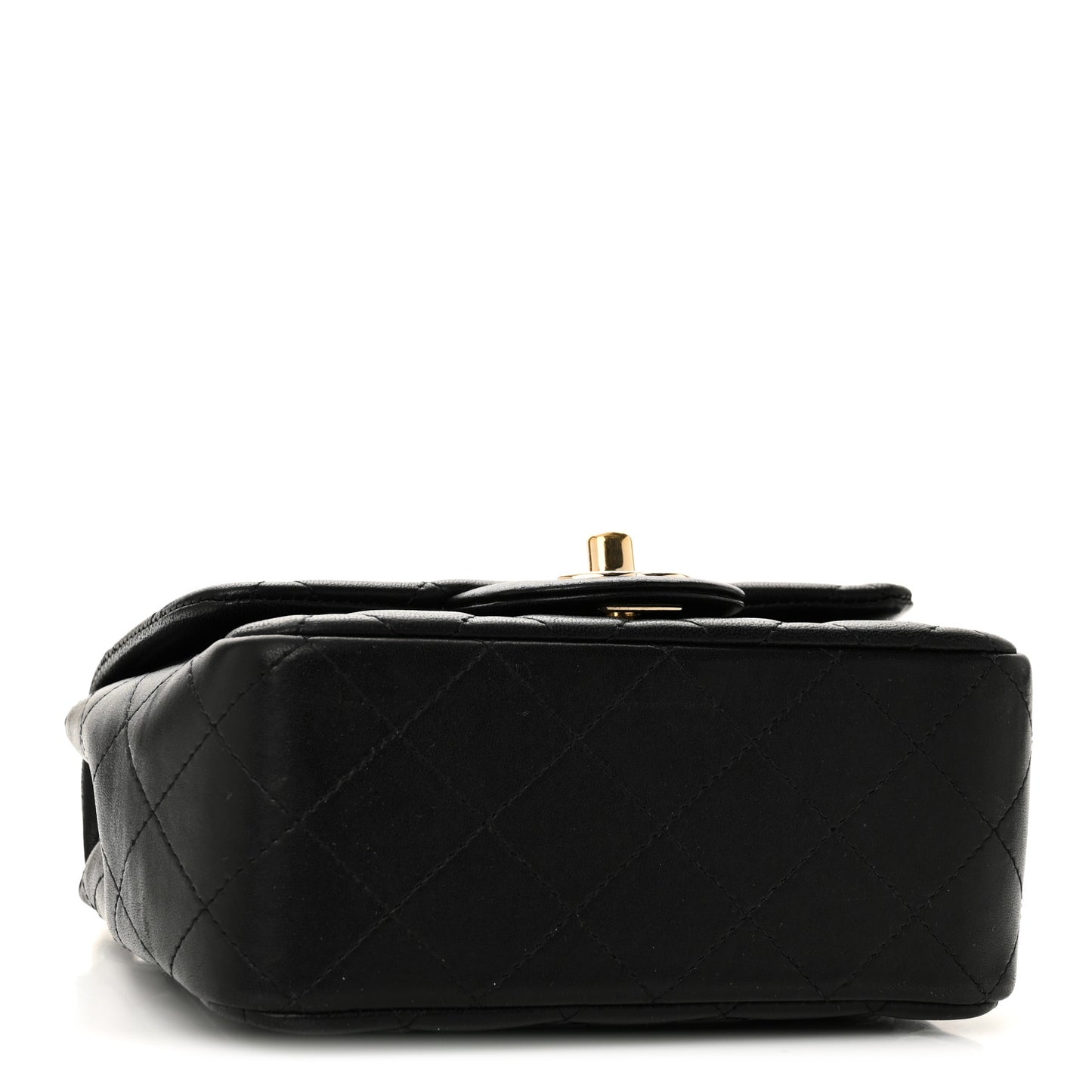 Lambskin Quilted Mini Square Flap Black