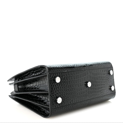 Saint Laurent Calfskin Crocodile Embossed Nano Sac De Jour Black 4 of 10