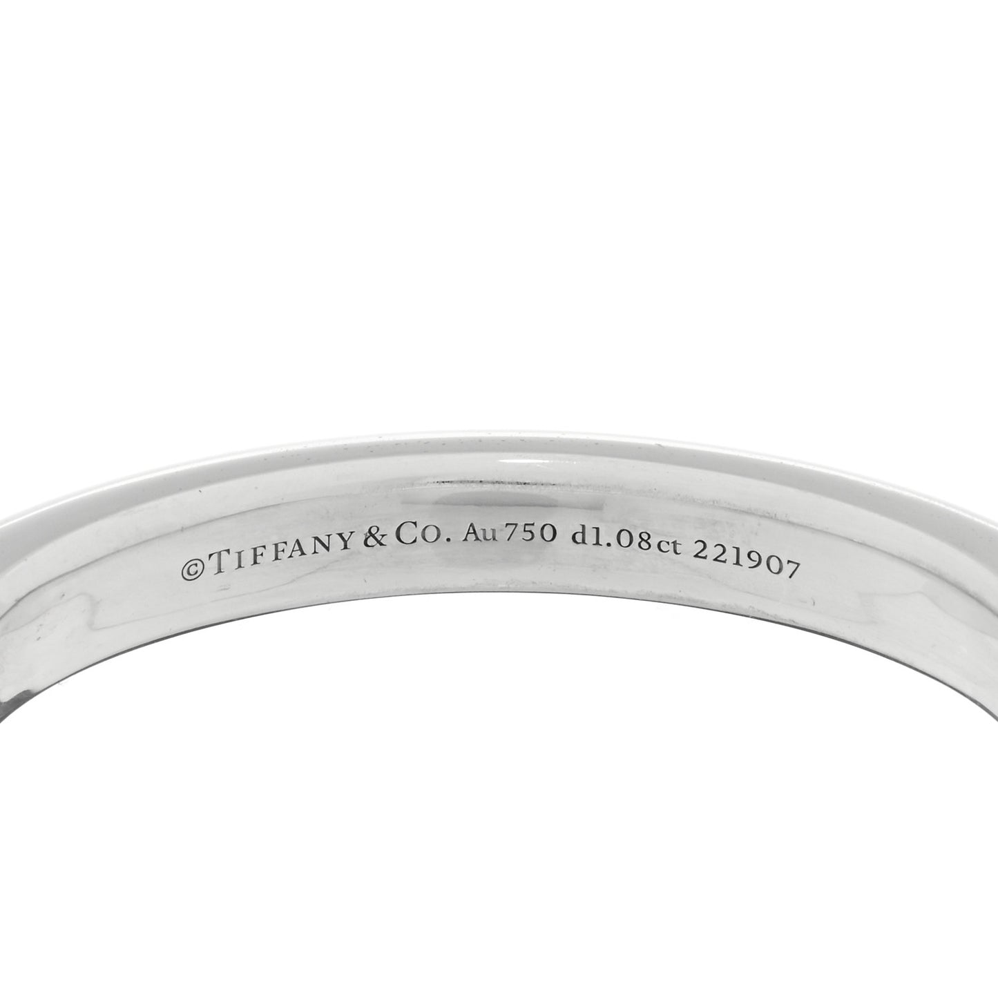 18K White Gold Diamond Tiffany Lock Half Pave Bangle Bracelet