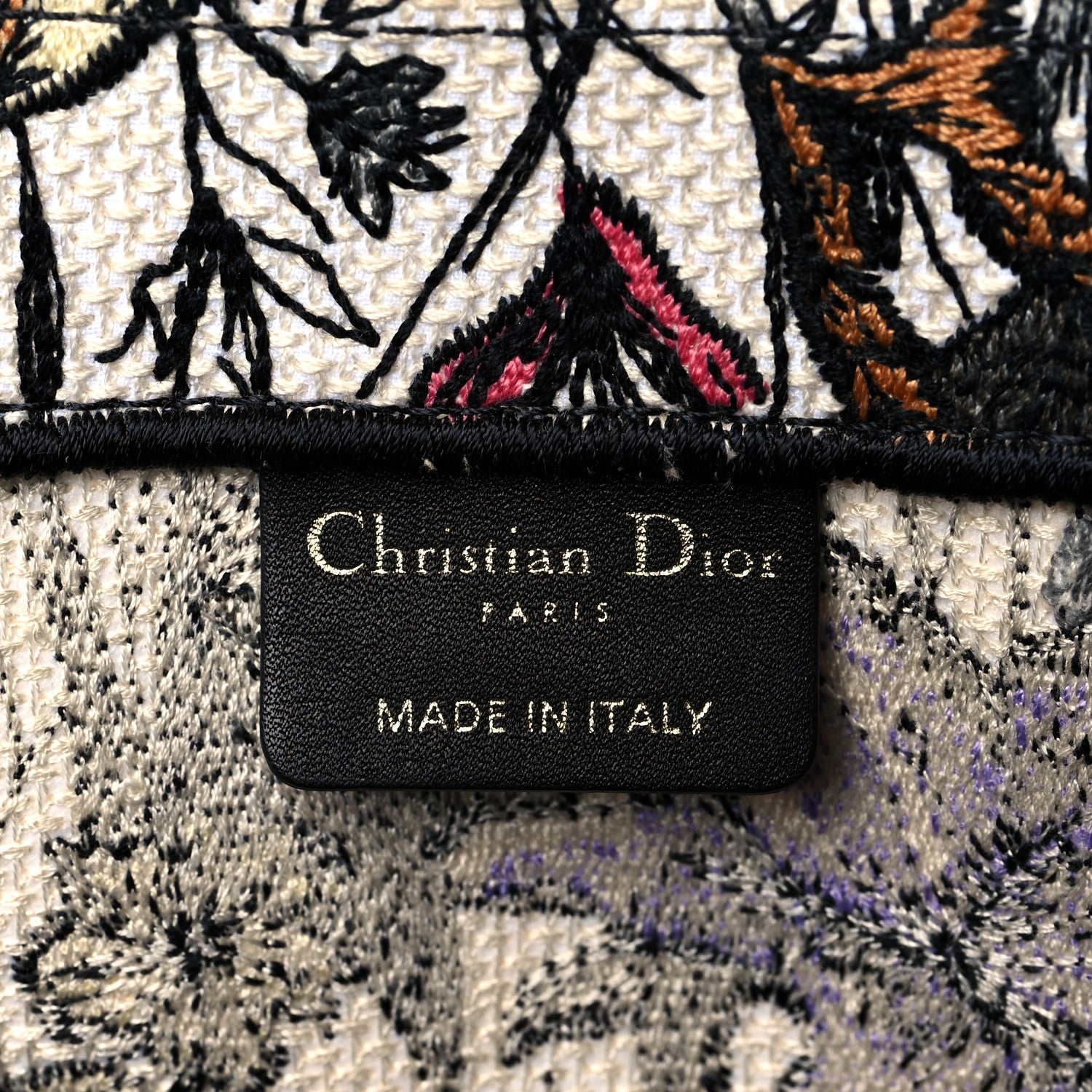 Christian Dior Canvas Embroidered Medium Mille Fleurs Book Tote Multicolor 6 of 10