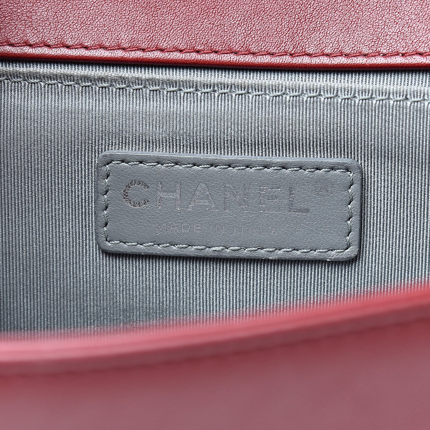 Calfskin Chevron Quilted Medium Boy Flap Red