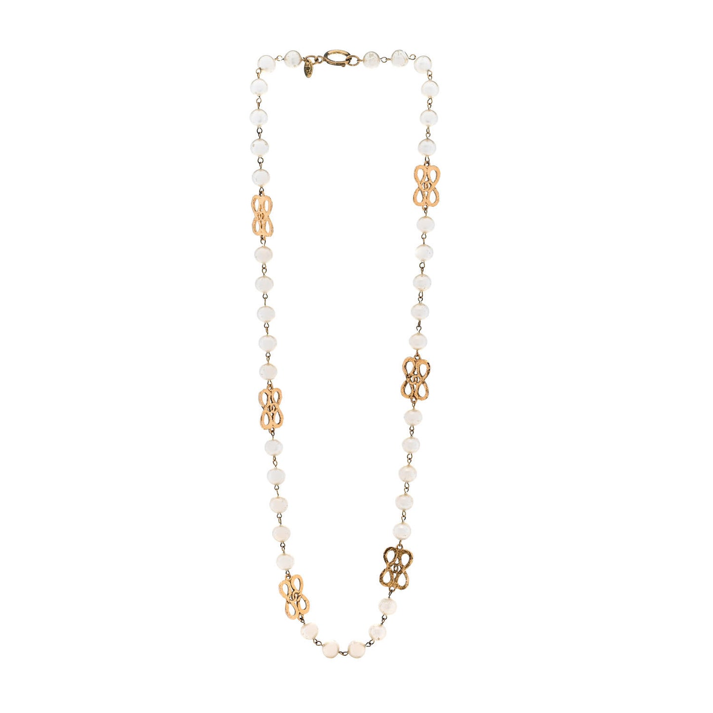 Pearl Long Necklace Gold