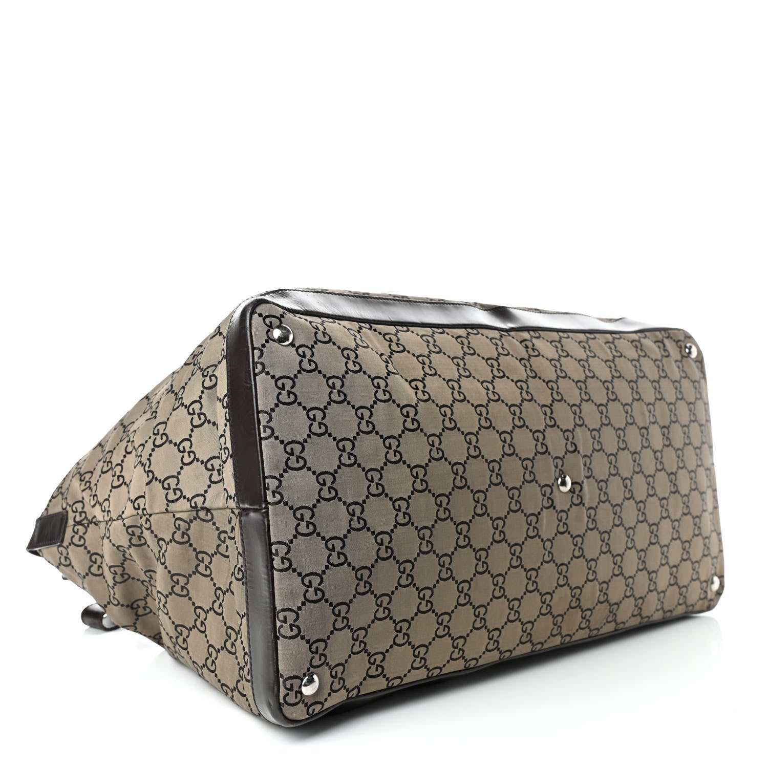 Gucci Nylon Monogram Travel Hobo Beige Brown 3 of 4