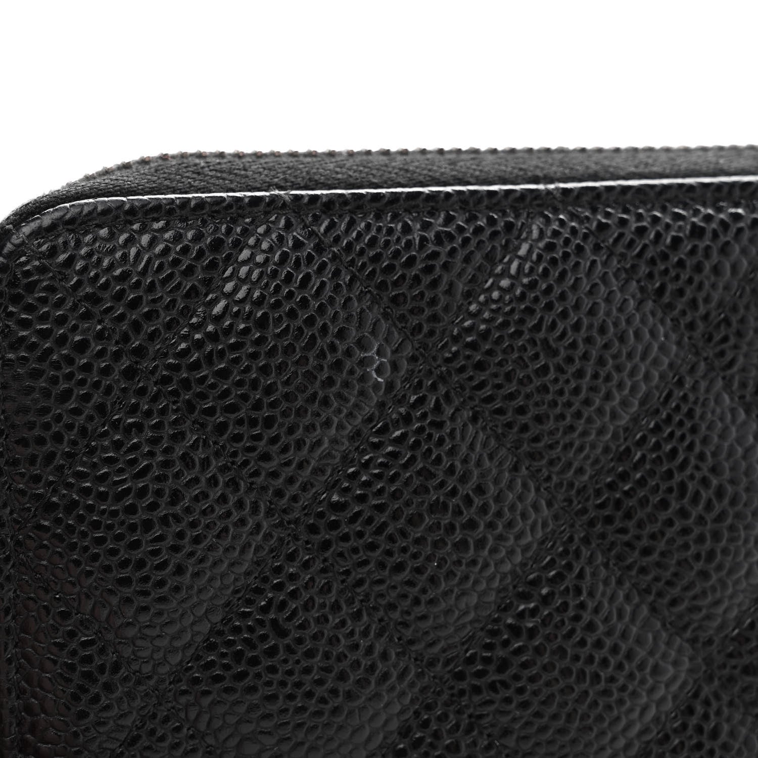Chanel Caviar Quilted Large Gusset Zip Around Wallet Black 10 of 13