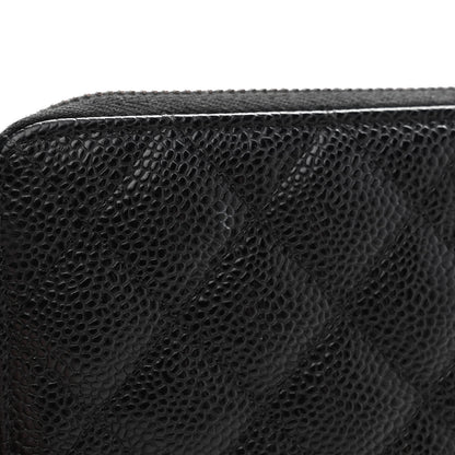Chanel Caviar Quilted Large Gusset Zip Around Wallet Black 10 of 13