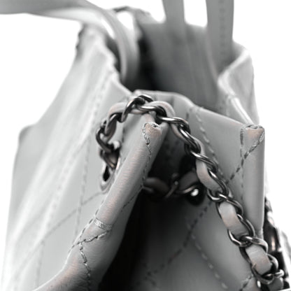 Chanel Grained Calfskin Small CC Pocket Tote Grey 16 of 18