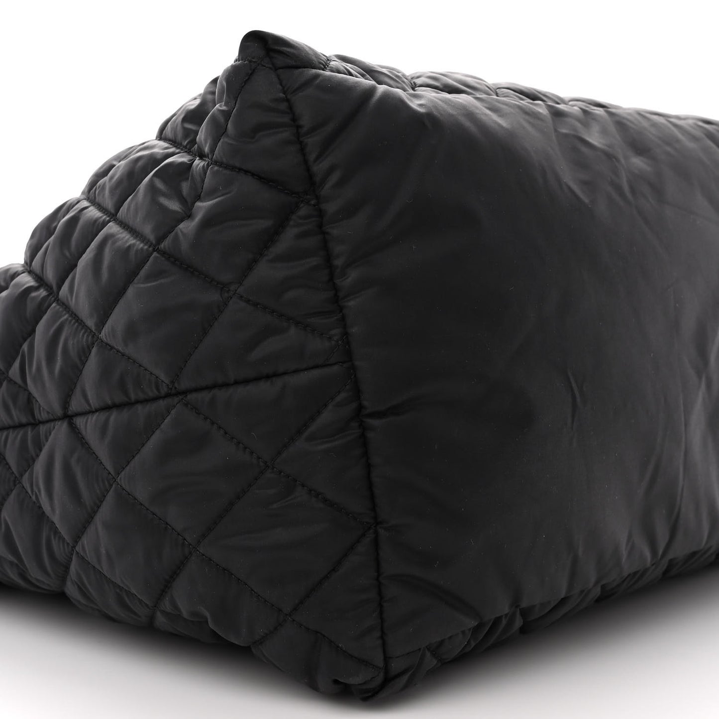 Nylon Quilted Large Coco Cocoon Tote Black