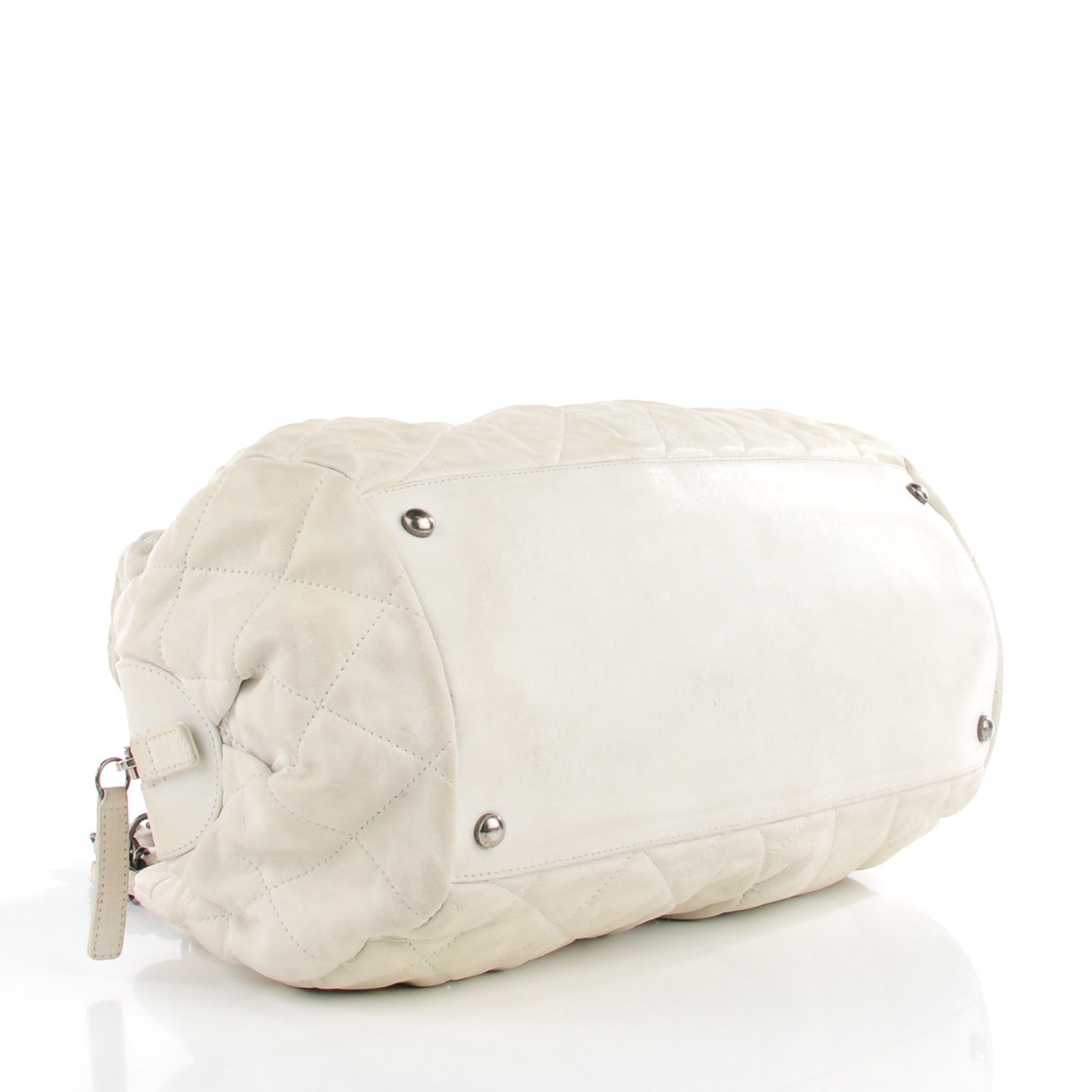 Chanel Iridescent Calfskin Chic Quilt Bowling Bag White 4 of 7