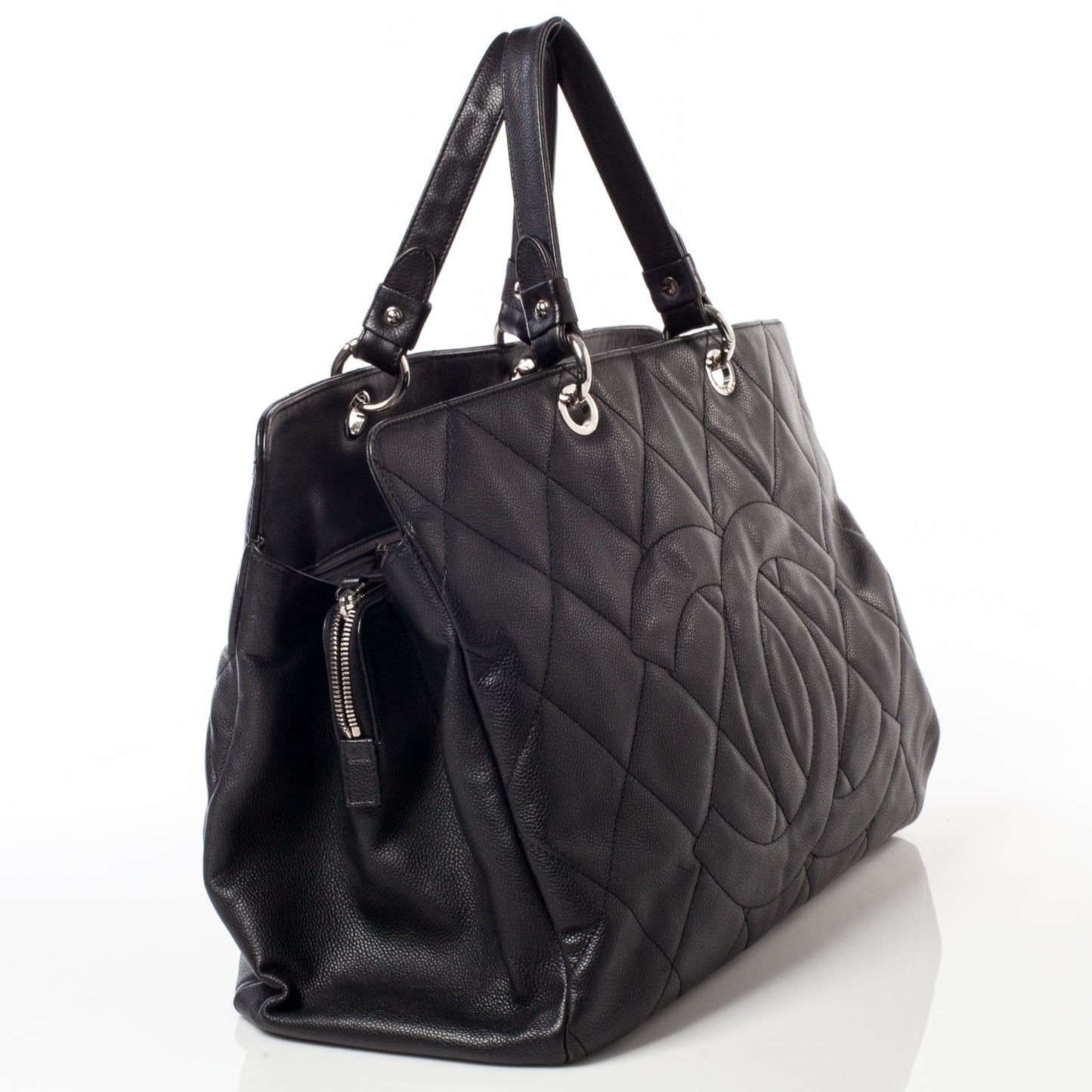 Caviar Quilted XL Tote Black