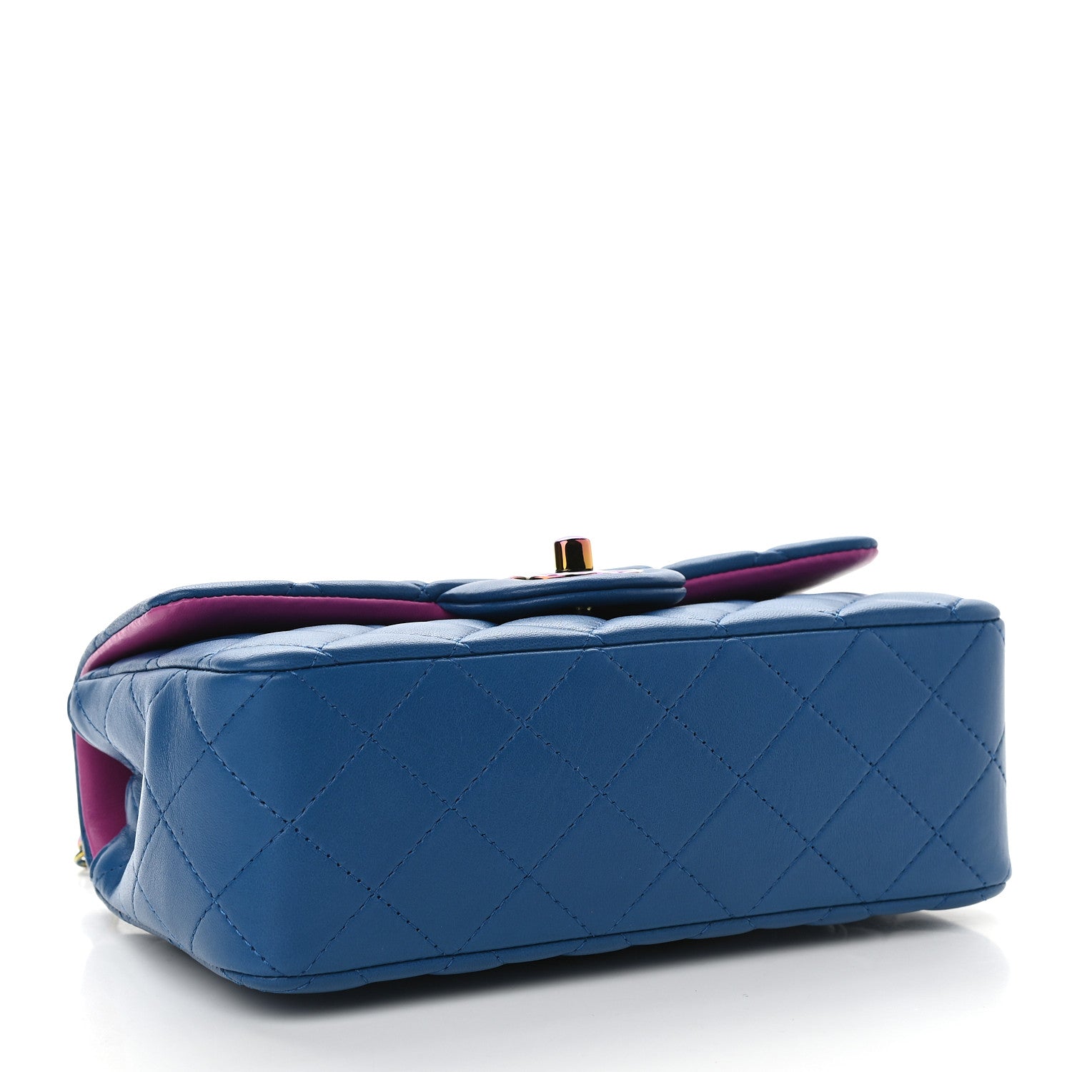 Chanel Lambskin Quilted Mini Rectangular Flap Blue Purple 4 of 9