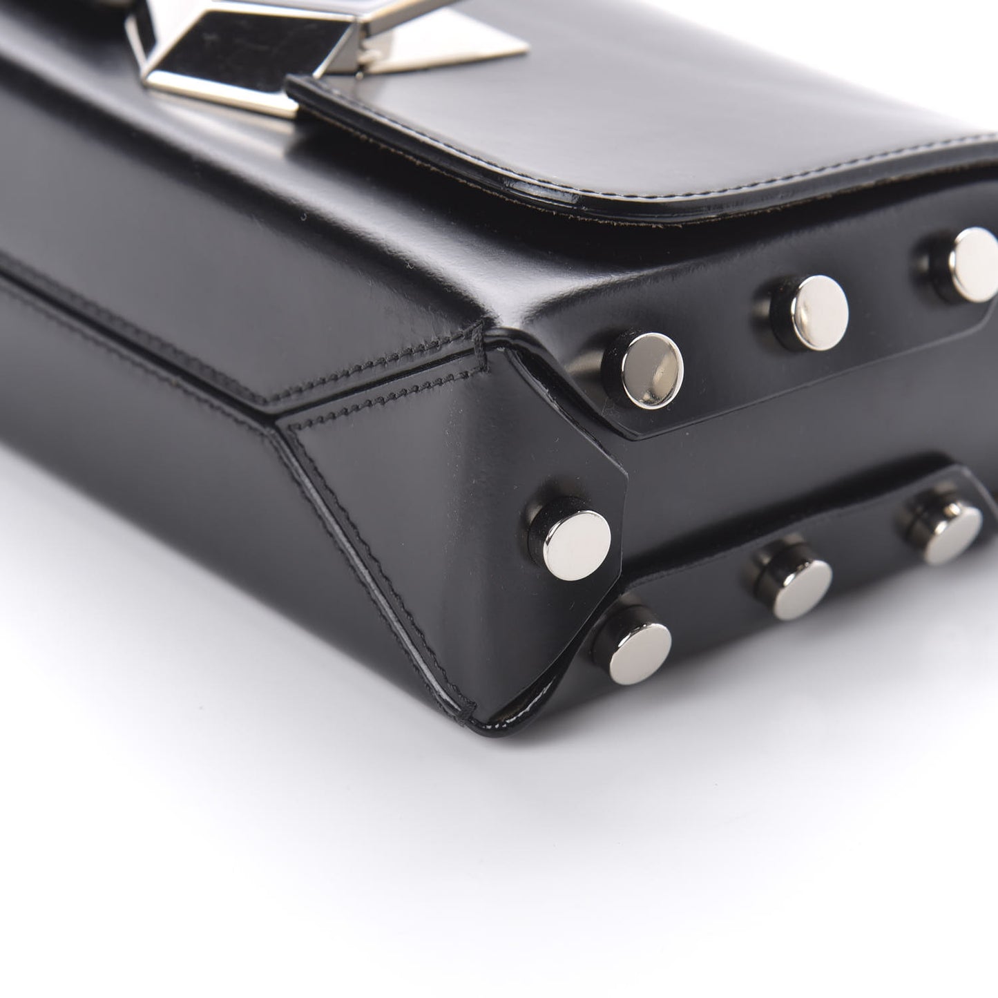 Smooth Calfskin Lockett Petite Shoulder Bag Black