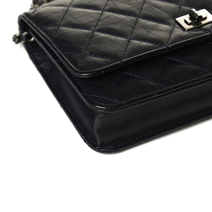 Chanel Aged Calfskin Quilted Reissue Wallet On Chain WOC Navy 12 of 15