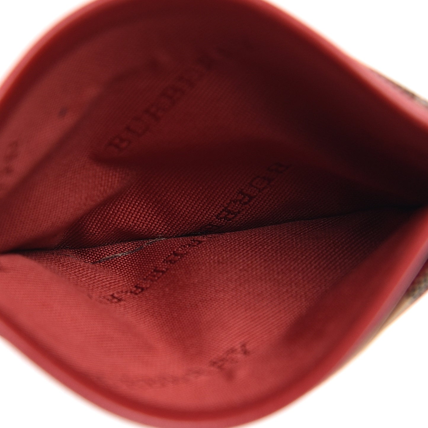 Calfskin Horseferry Check Izzy Card Case Red