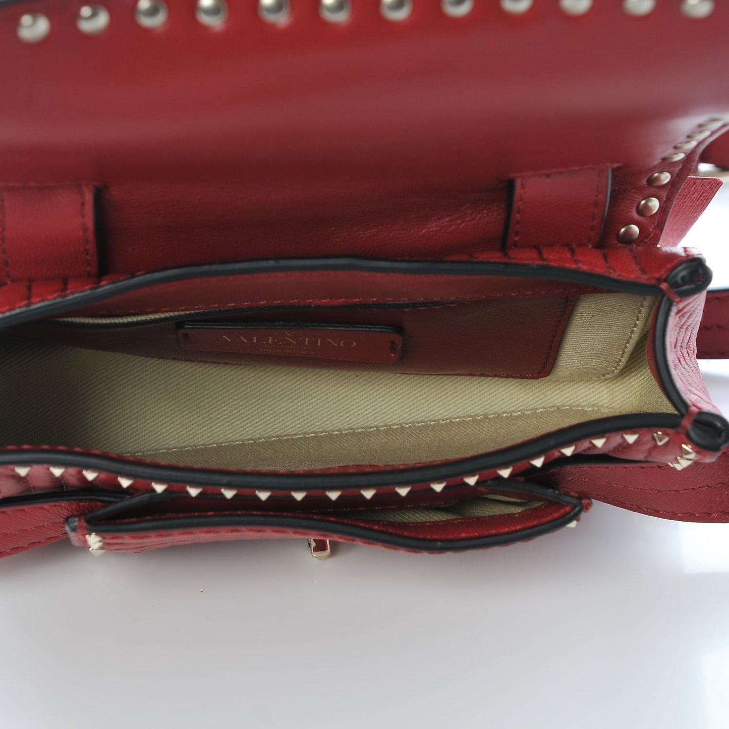 Lambskin ZiggyStud Rockstud Convertible Crossbody Belt Bag Rosso
