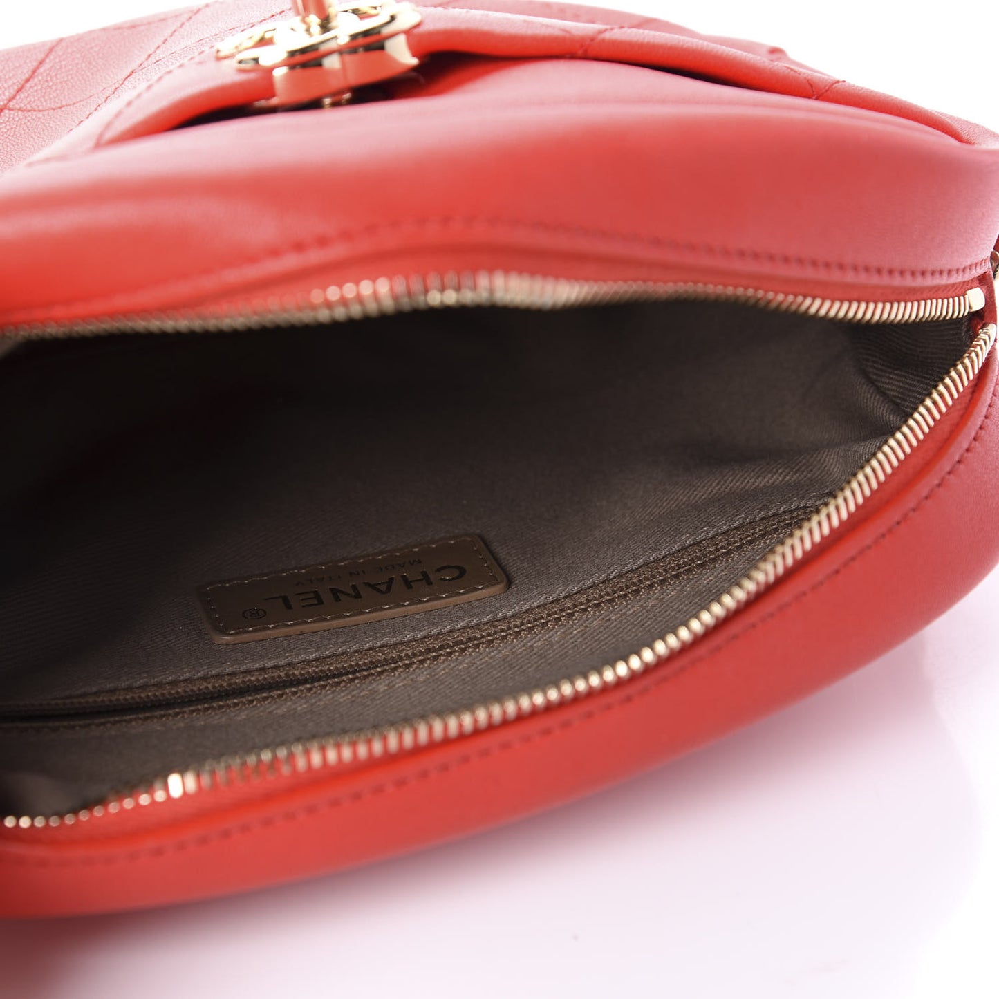 Goatskin Quilted Large Casual Trip Camera Case Bag Red